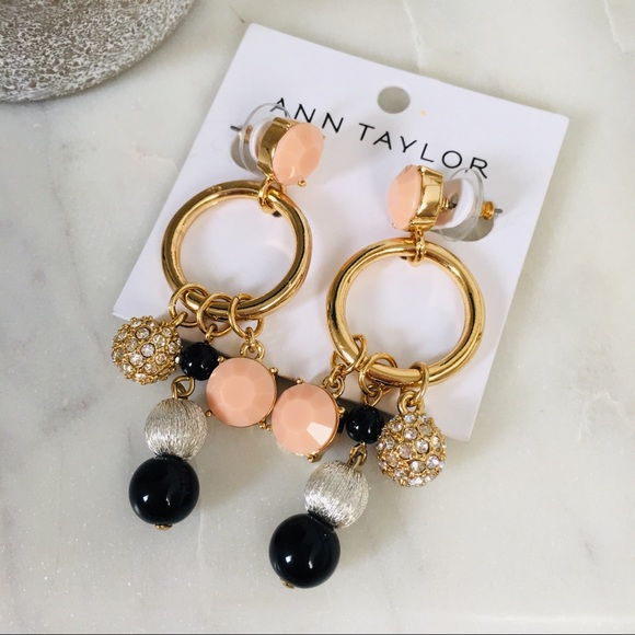 ANN TAYLOR Fireball Charm Drop Hoop Earrings - Picture 3 of 7